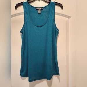 SUGAR RUSH TEAL WOMEN'S COTTON BLEND TANK TOP SIZE LARGE